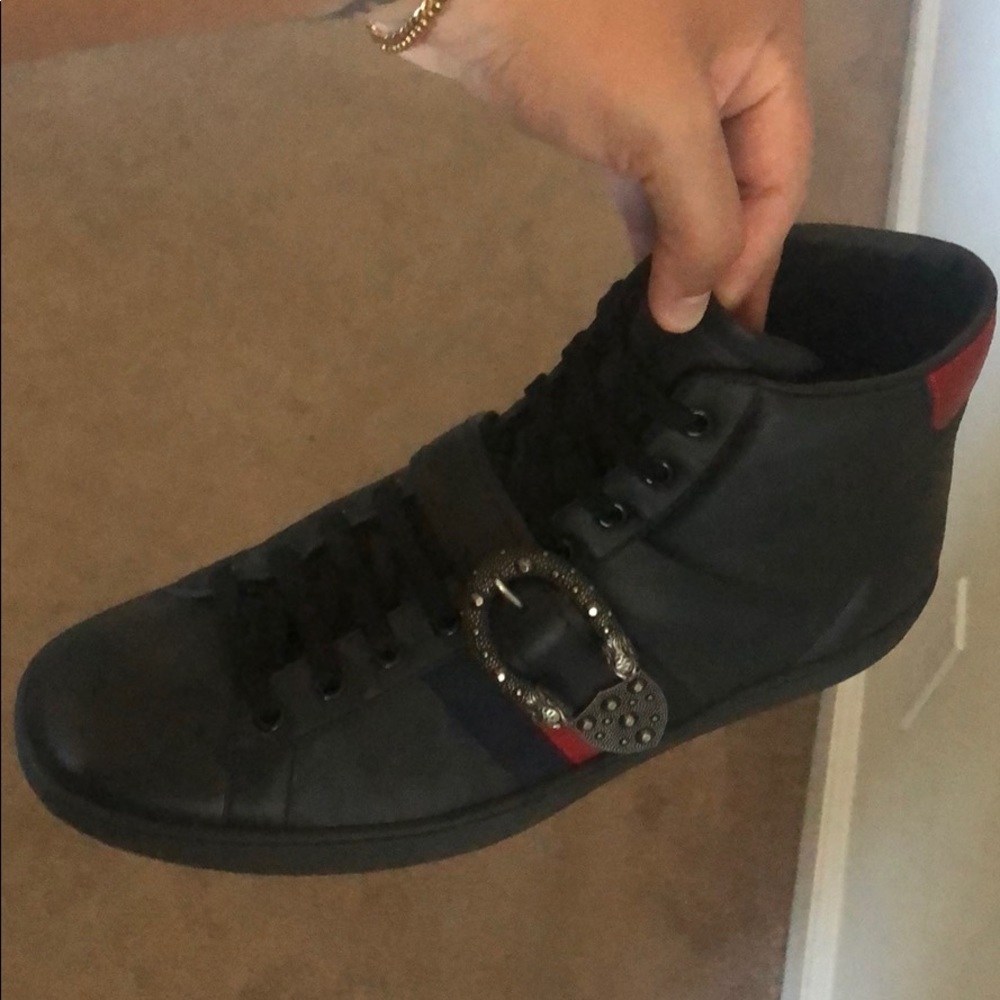 Gucci high top sneakers size 11. They ran big